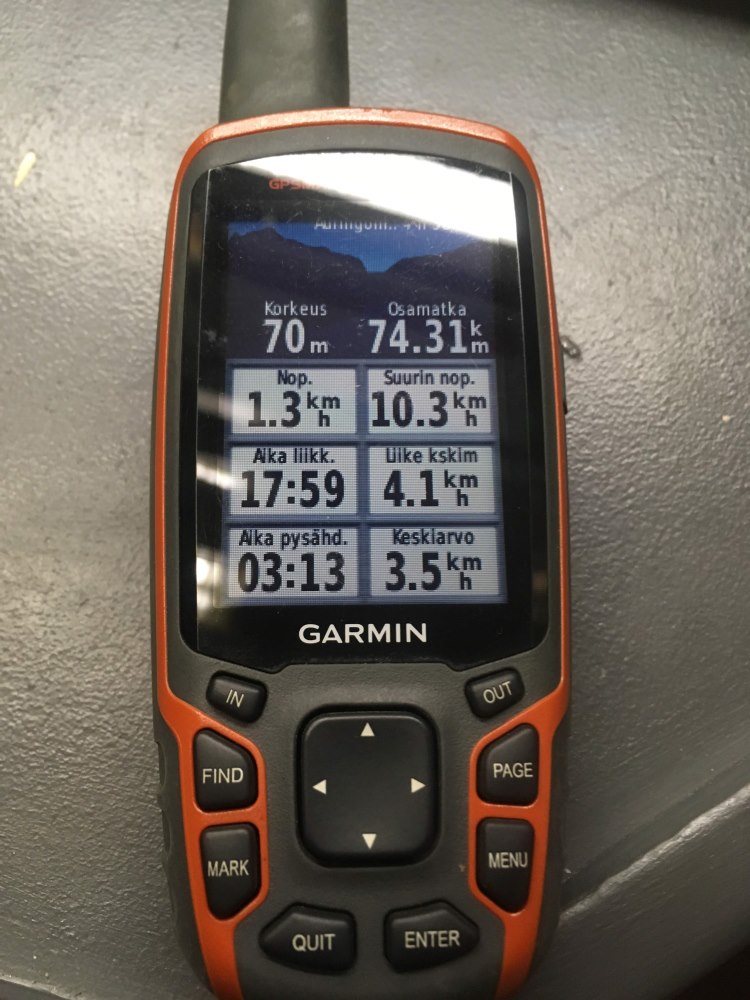 A GPS device showing the above metnioned readings.