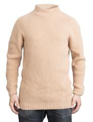Brenda Wool Sweater w. Mock Neck Collar. Model height 181 cm, chest circumference 96 cm, waist circumference 88 cm. Wearing size Medium shirt.