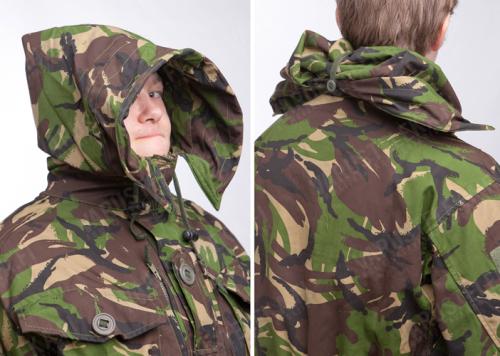 British CS95 Windproof Smock, DPM, surplus. The roomy hood can be extended a lot.