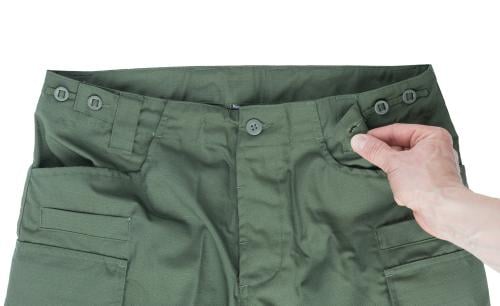 Särmä Cargo Pants. Button waist adjustments on both sides