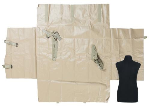 US Transport Bag for Camouflage Screen System, Surplus. Carrying case fully opened - torso for size.