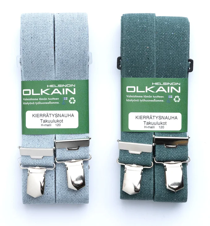 Helsingin Olkain H-Model Suspenders, Recycled Cotton