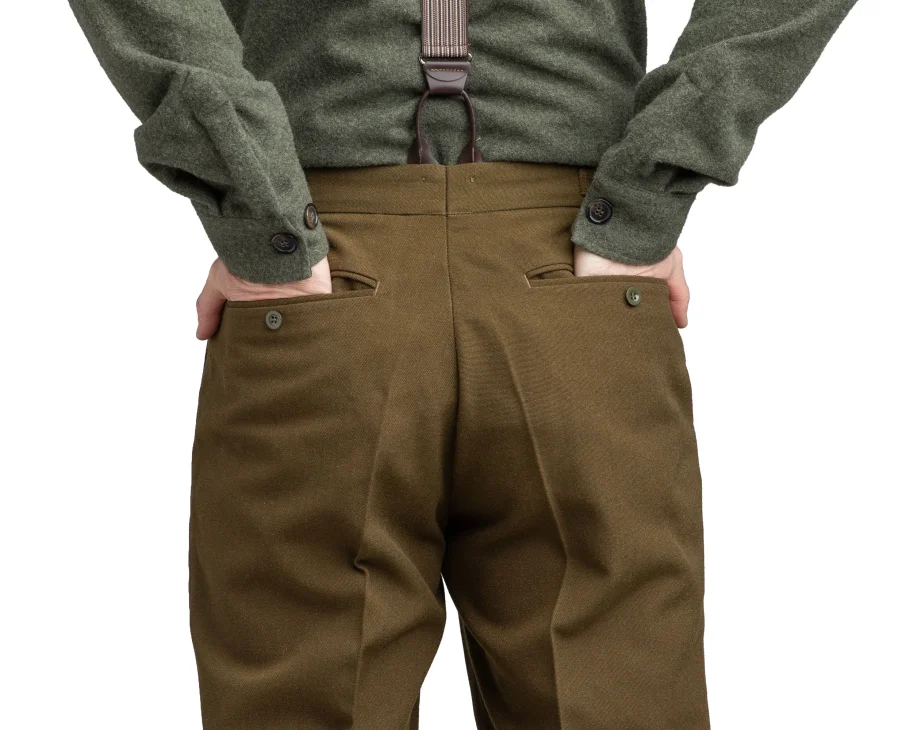 British Wool Dress Pants, Brown-Green, Surplus - Varusteleka.com