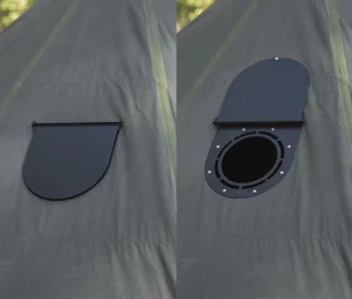 The "Pöröpelti", nickname for the stove pipe cover.