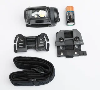 Battery and adapters included