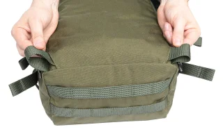 The hip belt can be easily hidden when not in use.
