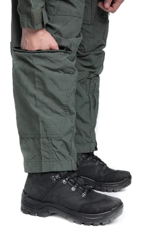 A lower leg pocket is quite handy when sitting down.