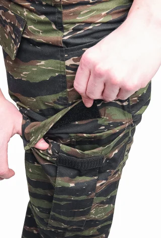 Cargo pockets with hook-and-loop flaps.