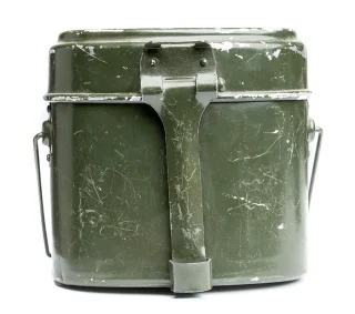 Tab and loop for securing the mess kit with a utility strap to your pack.