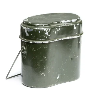The paint has worn but there are no major dents or deformations.