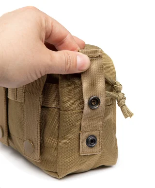 One side has a snap-loop for a lanyard, for example.