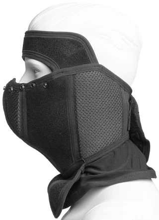 Covers the ears with 3D-mesh.