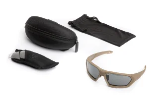Kit includes frame, smoke lenses, clear lenses, pouch and hard case