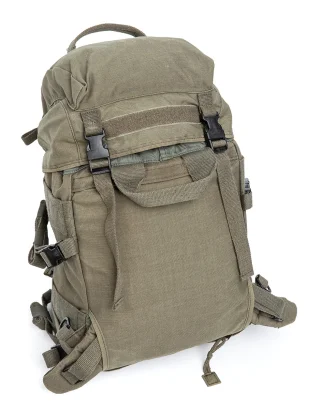 With the straps out of the way, the pack can be attached to combat gear.