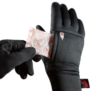 Pocket on the back of the palm for hand warmers that are sold separately