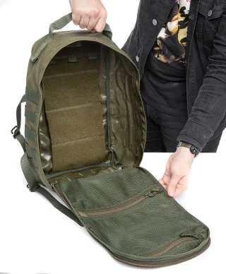 A sizeable hook-and-loop base for modular tailoring with pouches of your own.