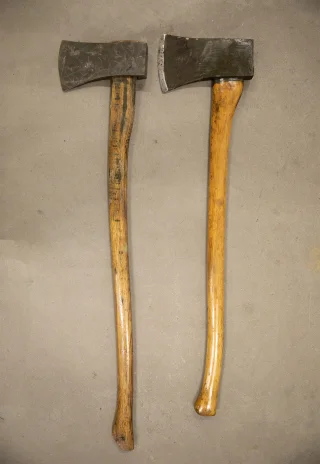 The handle length and the shape of the head can vary to some extent. Most are painted, green, some are not.