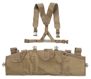 Three admin pouches on the backside, The harness is detachable.