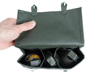 You can fit three grenades inside.