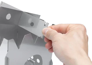 By flipping the top pieces upside down you can change the gap between the stove and the pot or pan you have on top of it.