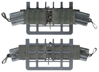 Särmä TST Rifle Mag Pouches attached horizontally and facing outwards.