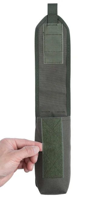 Ein Gummiseil kann um die Beutel und unter dem Klettverschluss angebracht werden.