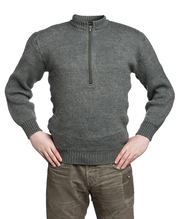 Swiss pullover, thick with zipper, surplus - Varusteleka.com