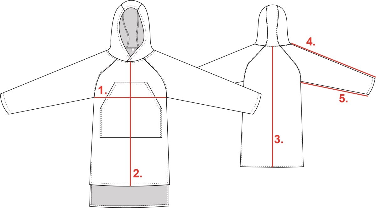 Jämä Blanket Shirt measurement guide