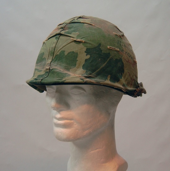 M1 helmet with Mitchell cover M1 helmet with Mitchell cover