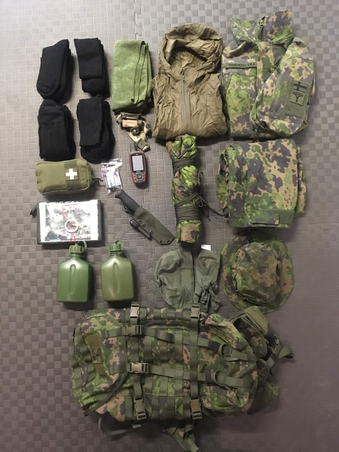 The gear as listed above.