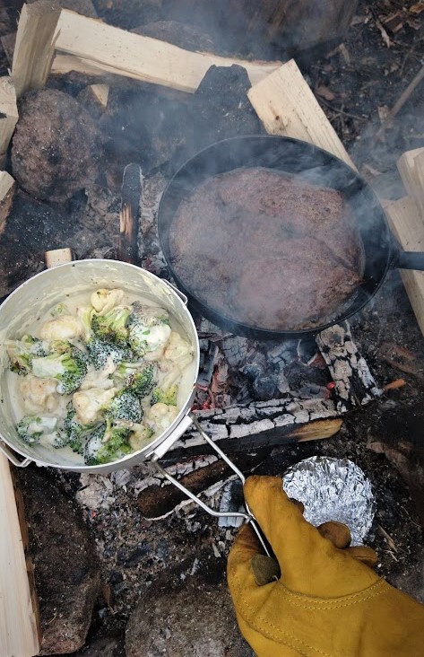 Some steaks and veggies.