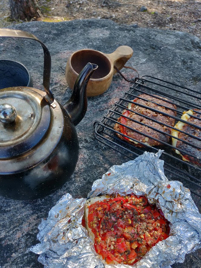 Feta cheese bundles and grilled sandwiches.