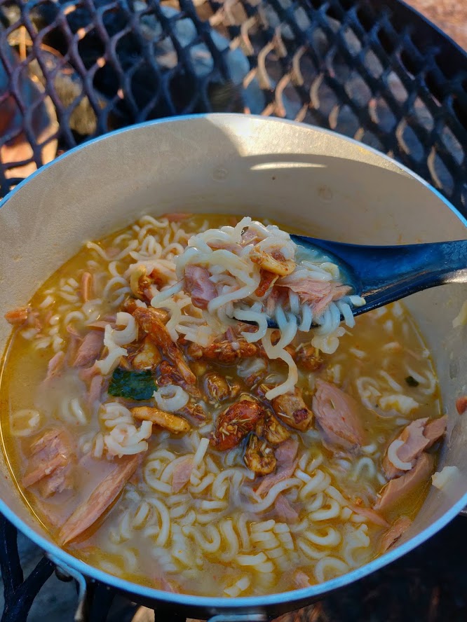 Noodle soup with some additional treats.