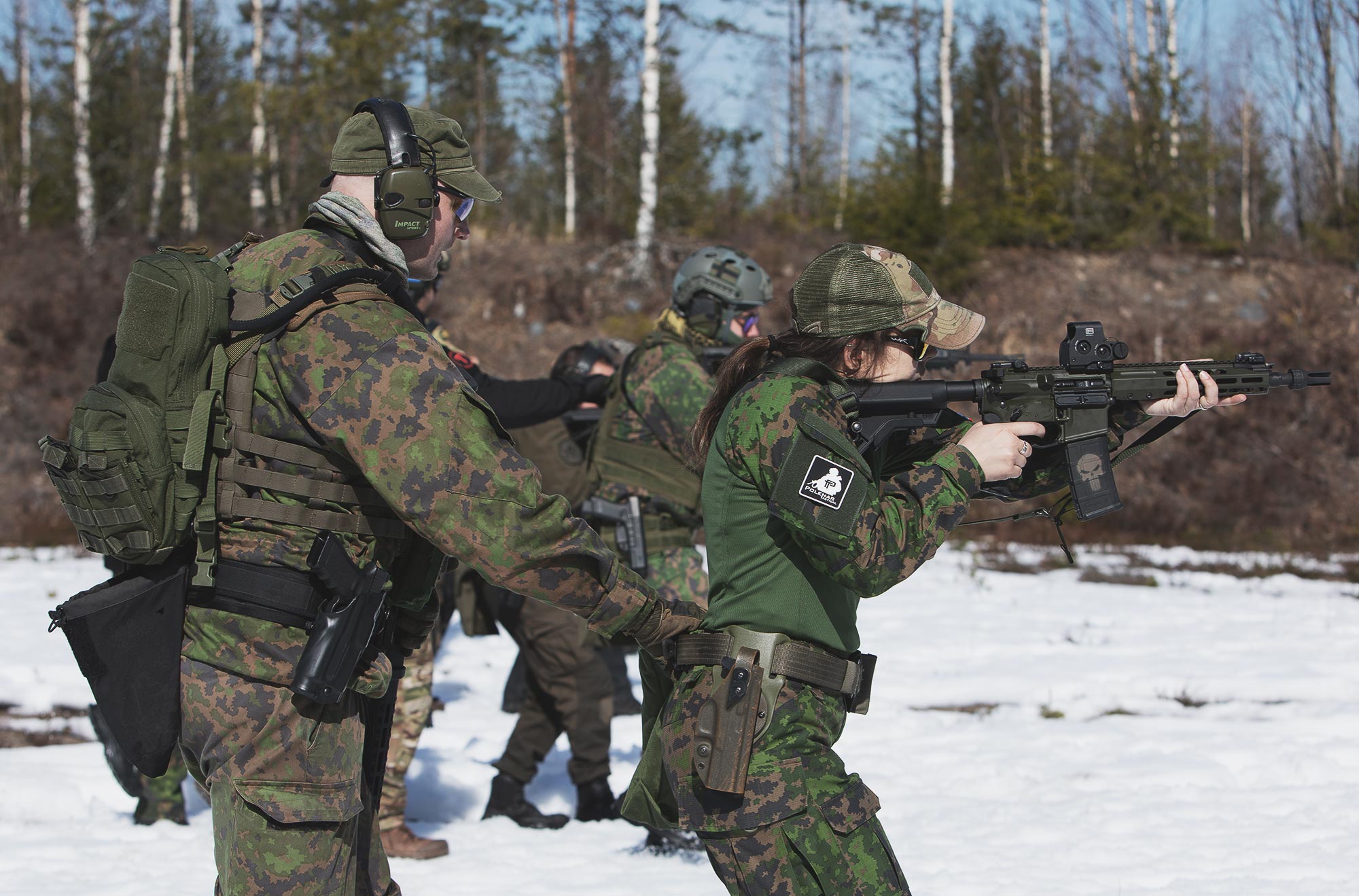 Assisted rifle shooting while moving