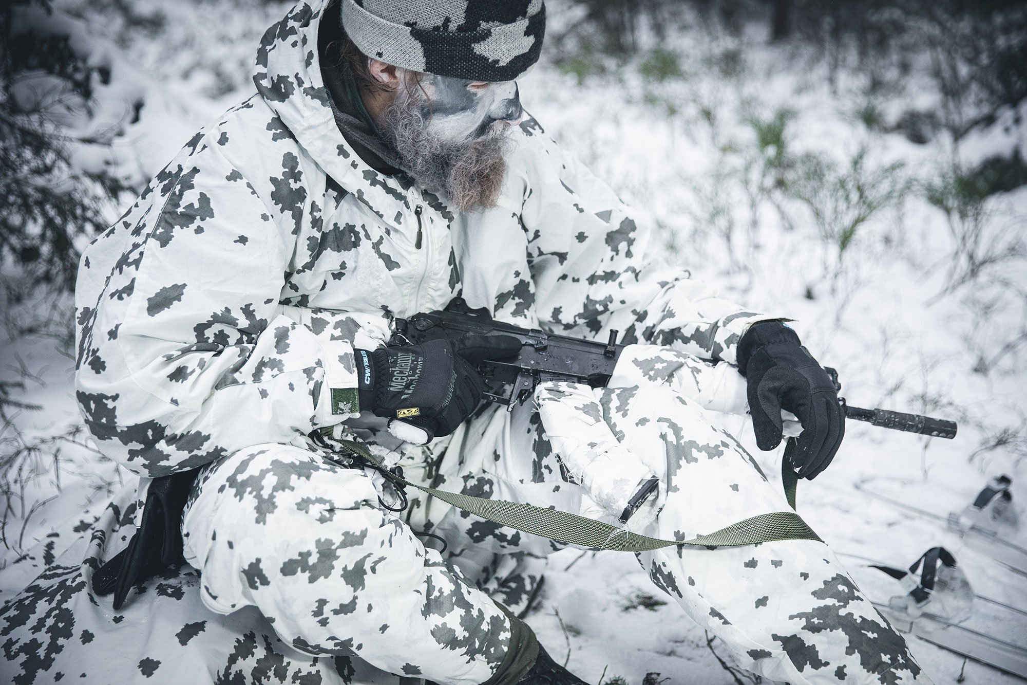 Face paint and weapon camo