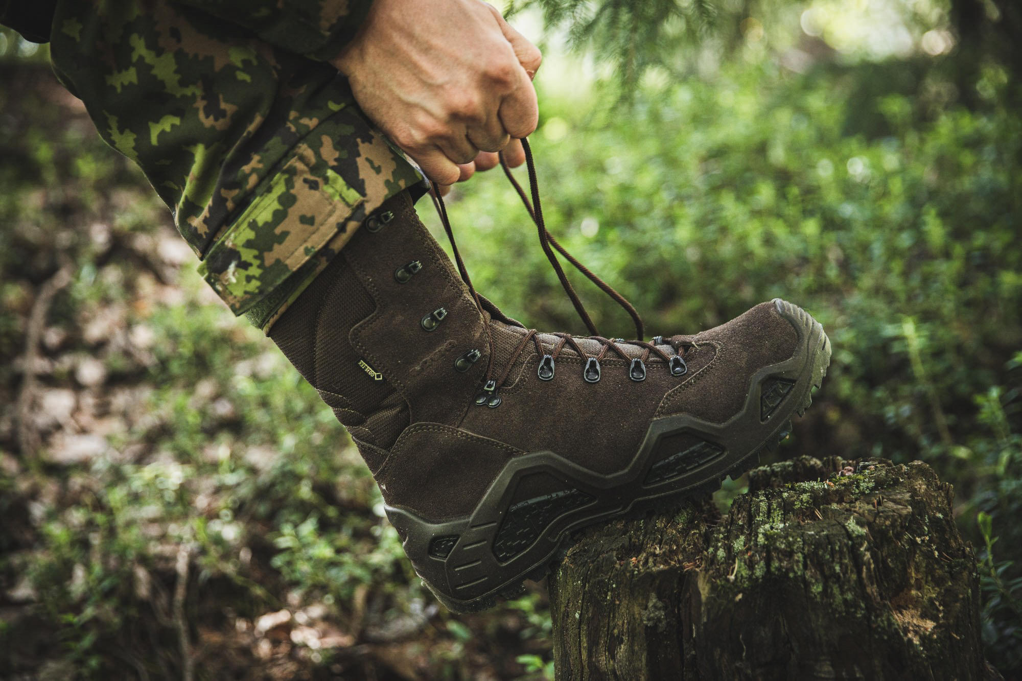 Tall hiking boots