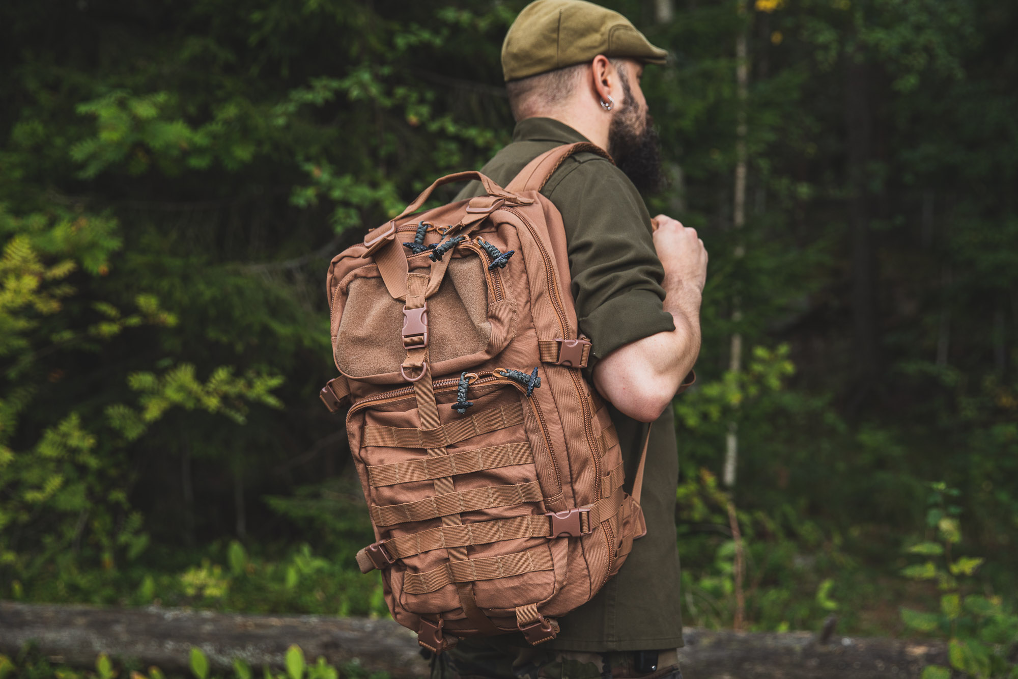 Brown Särmä Assault Bag with DIY zipper pulls