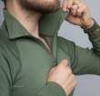 Särmä TST L2 Turtleneck Shirt, Merino Wool. High, snug fitting collar with zipper.