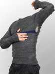 Finnish wartime model wool pullover, grey, heavily used.