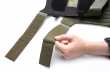 Särmä TST PC18 plate bags. The shoulder straps can be shortened by cutting between the two pieces of hook and loop.