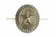 Russian enlisted men's cockade, metal, subdued, surplus.