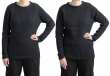 Särmä Merino Wool Sweater. The model in the picture is 178 cm (5’10”) tall, with a 93 cm (36.6”) chest. She is wearing a size S on the left and size M on the right.