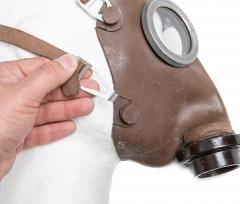 Belgian L.702 Gas Mask with Carrying Canister, Surplus.