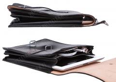 NVA map case, leather, black, surplus.