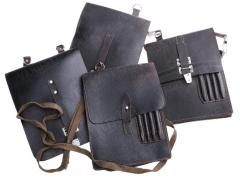 NVA map case, leather, black, surplus.