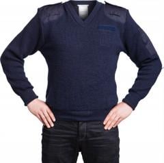 British V-neck Jersey, Mens, Blue, Surplus