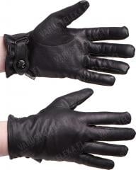 BW-type Lined Leather Gloves, Black. 