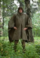 BW rain poncho, rubberized, surplus.