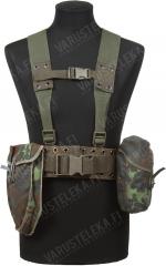 BW Tri-folding e-tool, with carrier, surplus. The Flecktarn pouch here on the left. This is the most common pouch at the moment.