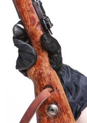 Swiss mittens with trigger finger, black, surplus.